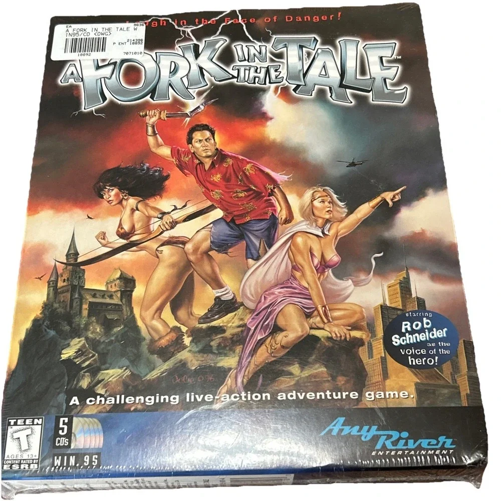 A Fork in the Tale 5 CD PC Live Action Adventure Game Rob Schneider New Sealed